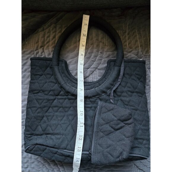 Victorian Heart Black Quilted Top Handle Handbag - Picture 5 of 5